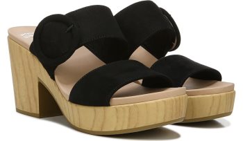 Black Dr Scholl's Bayside Block Heel Slide Sandal Bayside Block Heel Slide Sandal | YOu5RIQU