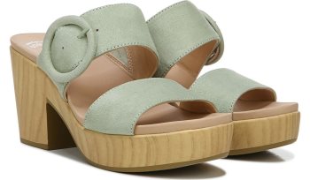 Pistachio Microfiber Dr Scholl's Bayside Block Heel Slide Sandal Bayside Block Heel Slide Sandal | LTYsVevn