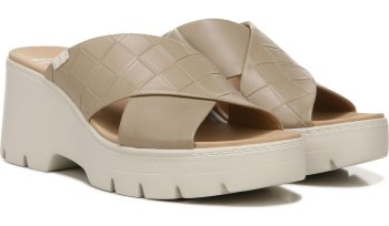 Taupe Dr Scholl's Checkin High Wedge Slide Sandal Checkin High Wedge Slide Sandal | 19mlTGS1