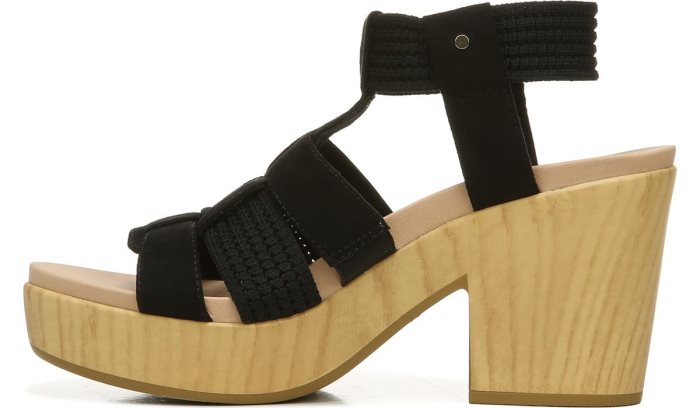 Black Dr Scholl's Blossom Block Heel Sandal Blossom Block Heel Sandal | 3ok8R8Hx