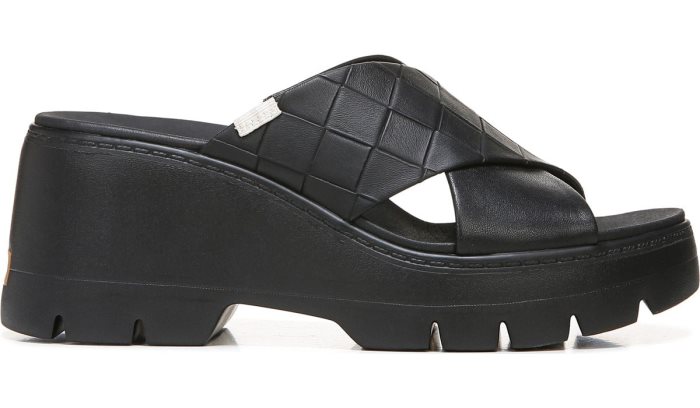 Black Dr Scholl's Checkin High Wedge Slide Sandal Checkin High Wedge Slide Sandal | 81LG7SMX