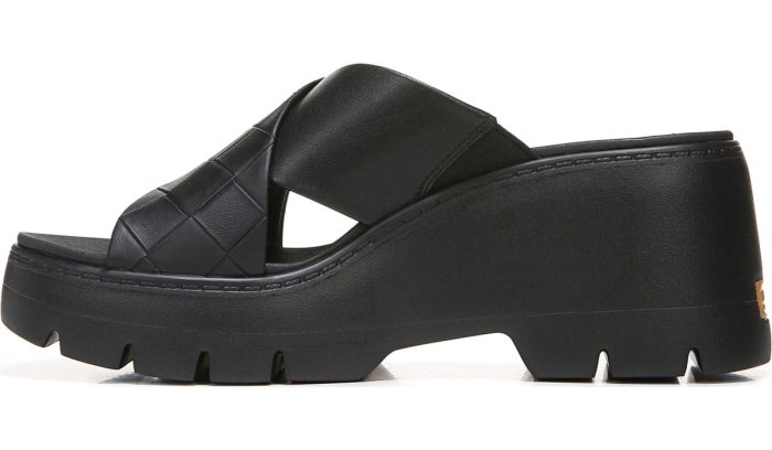 Black Dr Scholl's Checkin High Wedge Slide Sandal Checkin High Wedge Slide Sandal | 81LG7SMX