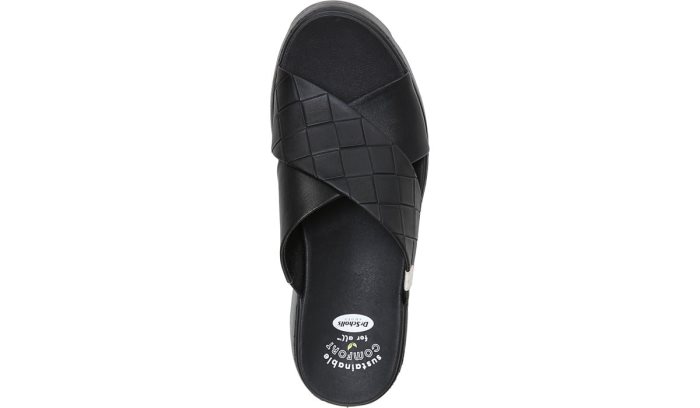 Black Dr Scholl's Checkin High Wedge Slide Sandal Checkin High Wedge Slide Sandal | 81LG7SMX