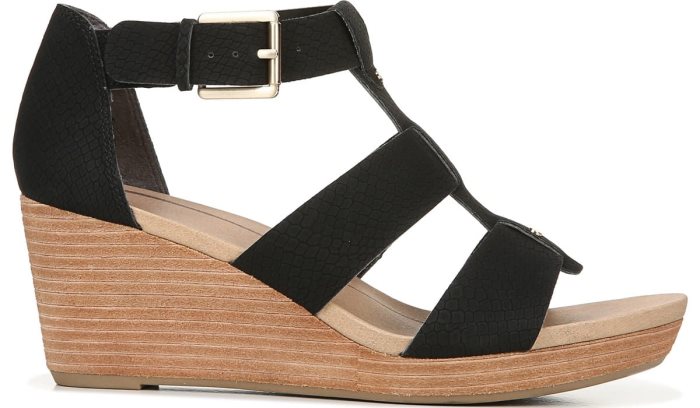 Black Snake Dr Scholl's Barton Wedge Sandal Barton Wedge Sandal | VmMRNixc