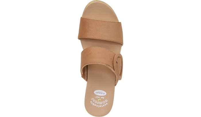 Brown Dr Scholl's Bayside Block Heel Slide Sandal Bayside Block Heel Slide Sandal | chZ9XoVD