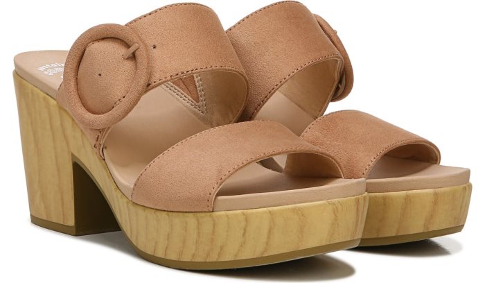 Brown Dr Scholl\'s Bayside Block Heel Slide Sandal Bayside Block Heel Slide Sandal | scaWWA25