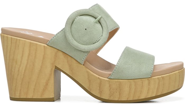 Pistachio Microfiber Dr Scholl's Bayside Block Heel Slide Sandal Bayside Block Heel Slide Sandal | LTYsVevn