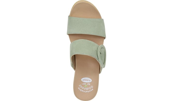 Pistachio Microfiber Dr Scholl's Bayside Block Heel Slide Sandal Bayside Block Heel Slide Sandal | LTYsVevn