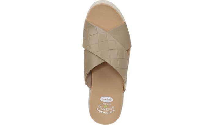 Taupe Dr Scholl's Checkin High Wedge Slide Sandal Checkin High Wedge Slide Sandal | 19mlTGS1