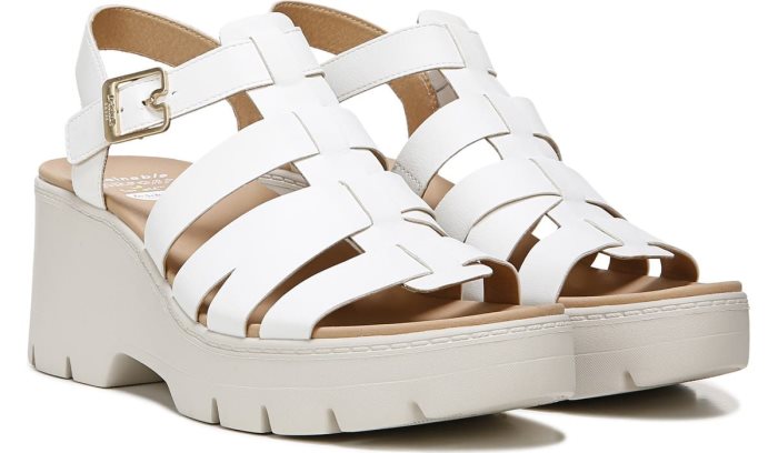 White Dr Scholl\'s Check It Out Wedge Sandal Check It Out Wedge Sandal | 7gkN67JQ