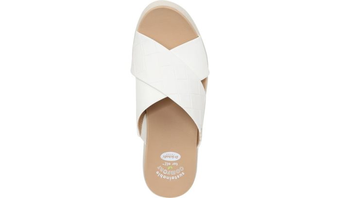 White Dr Scholl's Checkin High Wedge Slide Sandal Checkin High Wedge Slide Sandal | M4QSnzlb